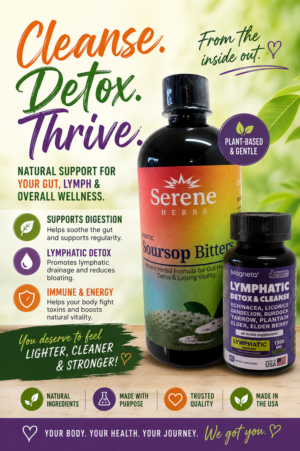 Cleanse, Detox & Thrive Bundle 🌿 Soursop Bitters & Lymphatic Detox